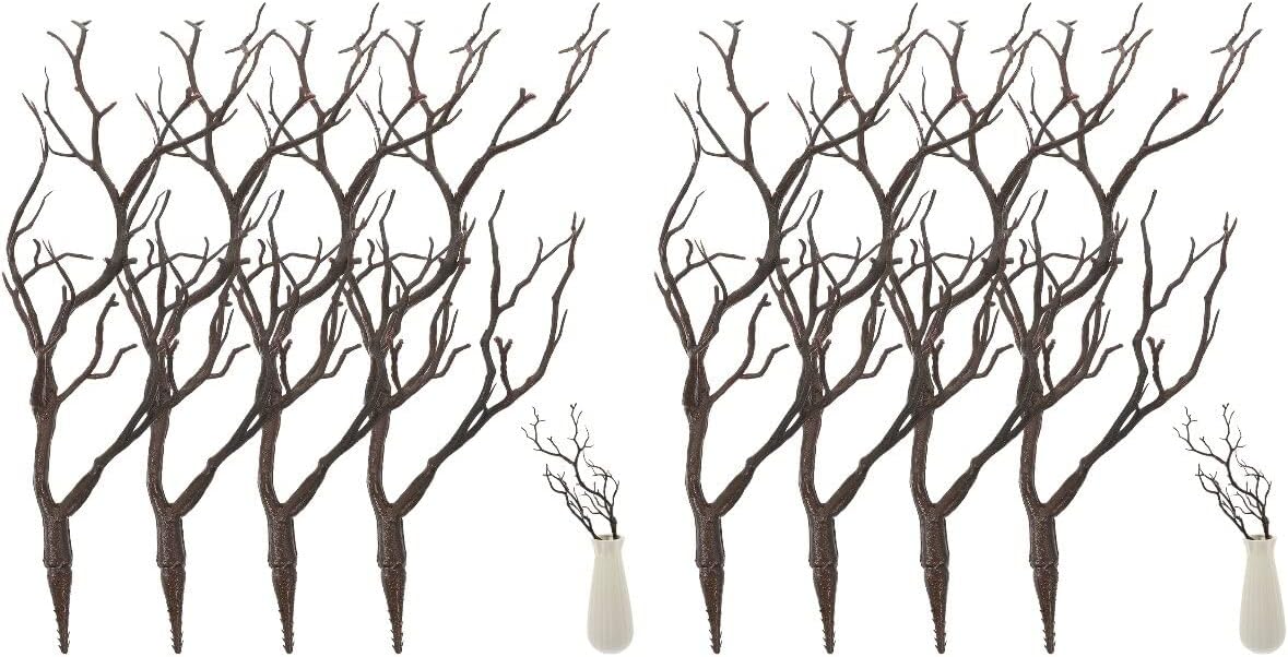 VICASKY 8pcs Artificial Dried Antler Branches Realistic Stems for DIY Flower Arrangement Home Decor Seasonal Crafts Deep No Water Needed for Halloween Christmas