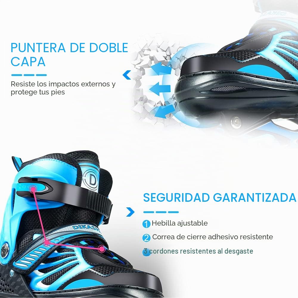 Lixada Patines en Línea iluminados Ajustables con Ruedas iluminadas para Niños y Jóvenes Patines en Línea para Niños y Niñas, Tamaño 27-32/33-37/38-41