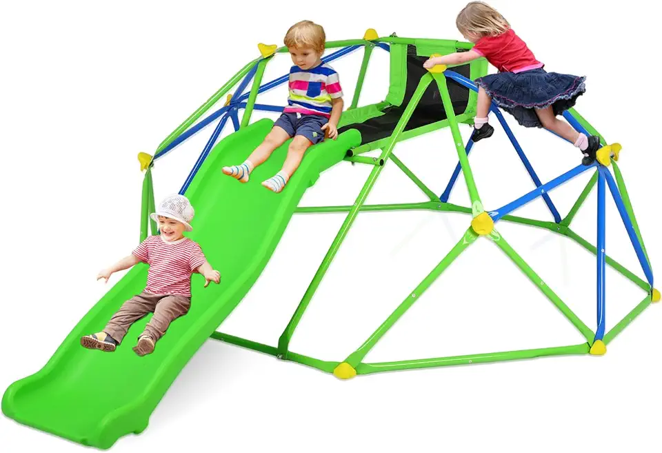 Climbing Dome with Slide - Lifetime Climbing Dome for Kids 3-8，2 in 1 Outdoor Climbing Structures，Kids Outdoor Playground Equipment，Suitable for Outdoor/Backyard/Park，Gift for Boy &amp; Girl