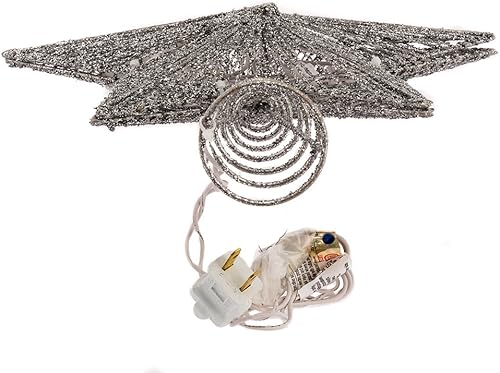 Miniatura 7 de Estrella plateada Kurt Adler para árbol de Navidad de 10 pulgadas con 10 luces en miniatura UL