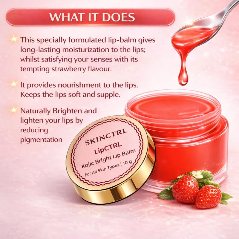 Image of LipCTRL Kojic Bright Lip Balm with Kojic Acid, Shea Butter, for All Skin Types, 10 g