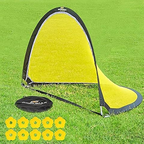PodiuMax 6ft Pop Up Soccer Goal, Portable Soccer Net with Carrying Bag and Agility Training Cones for Kids, Teens & Adults, 1 Pack Cover