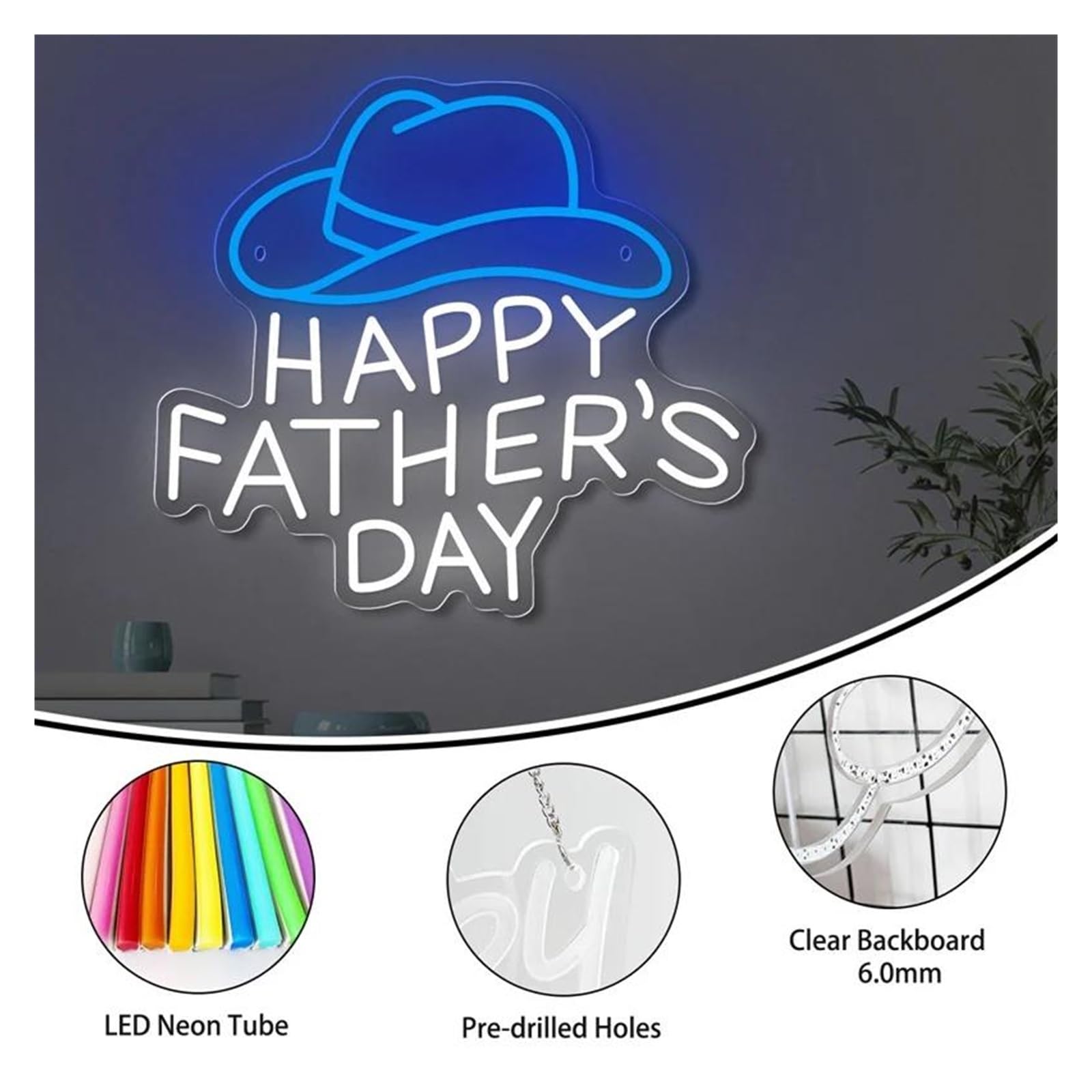 Luci al Neon Da Parete Insegna Luminosa Al Neon A LED Per La Festa Del Papà, In Acrilico, USB, Per La Casa, Il Soggiorno, Le Feste, La Decorazione Da Parete