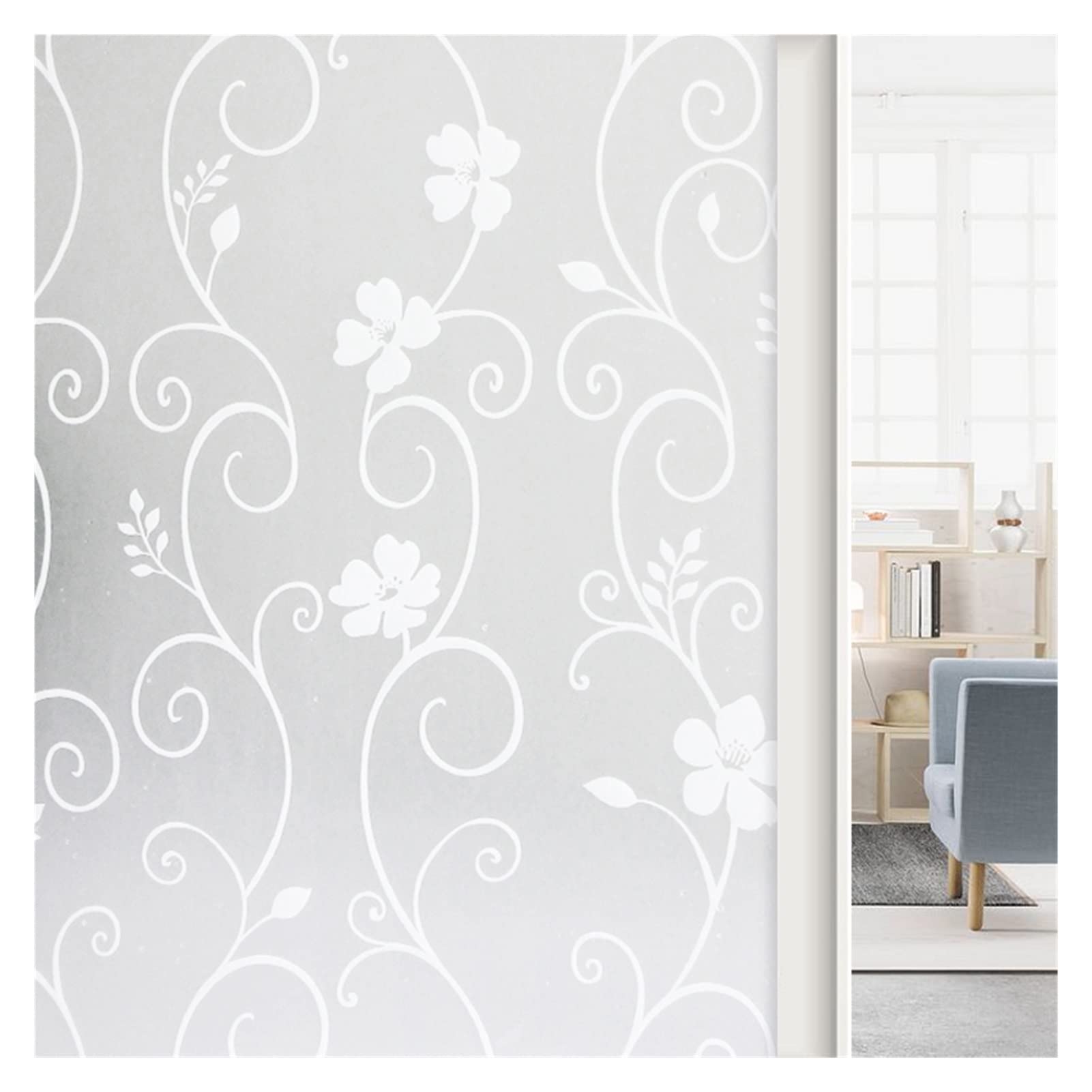 Privacy Film For Glass Windows,Stained Decorative Static Self Adhesive Sticker(Purple,90x200cm)