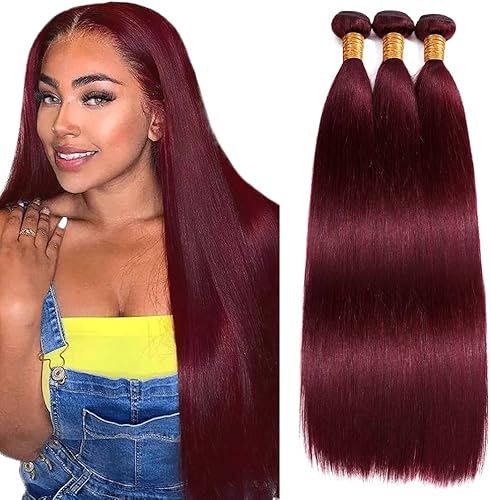 Burgundy Bundles Wine Red Straight Human Hair Bundles 99J Straight Bundles Human