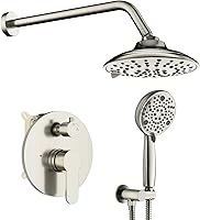 Vista 11 de EMBATHER Juego de grifos de ducha – Sistema de ducha de cabezal de lluvia con combo completo de mano de alta presión y kit de ajuste de válvula