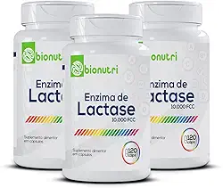Kit 3x Enzima Lactase Premium 10.000 Fcc 120 Cápsulas Intolerância a Lactose Bionutri