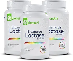 Kit 3x Enzima Lactase Premium 10.000 Fcc 120 Cápsulas Intolerância a Lactose Bionutri