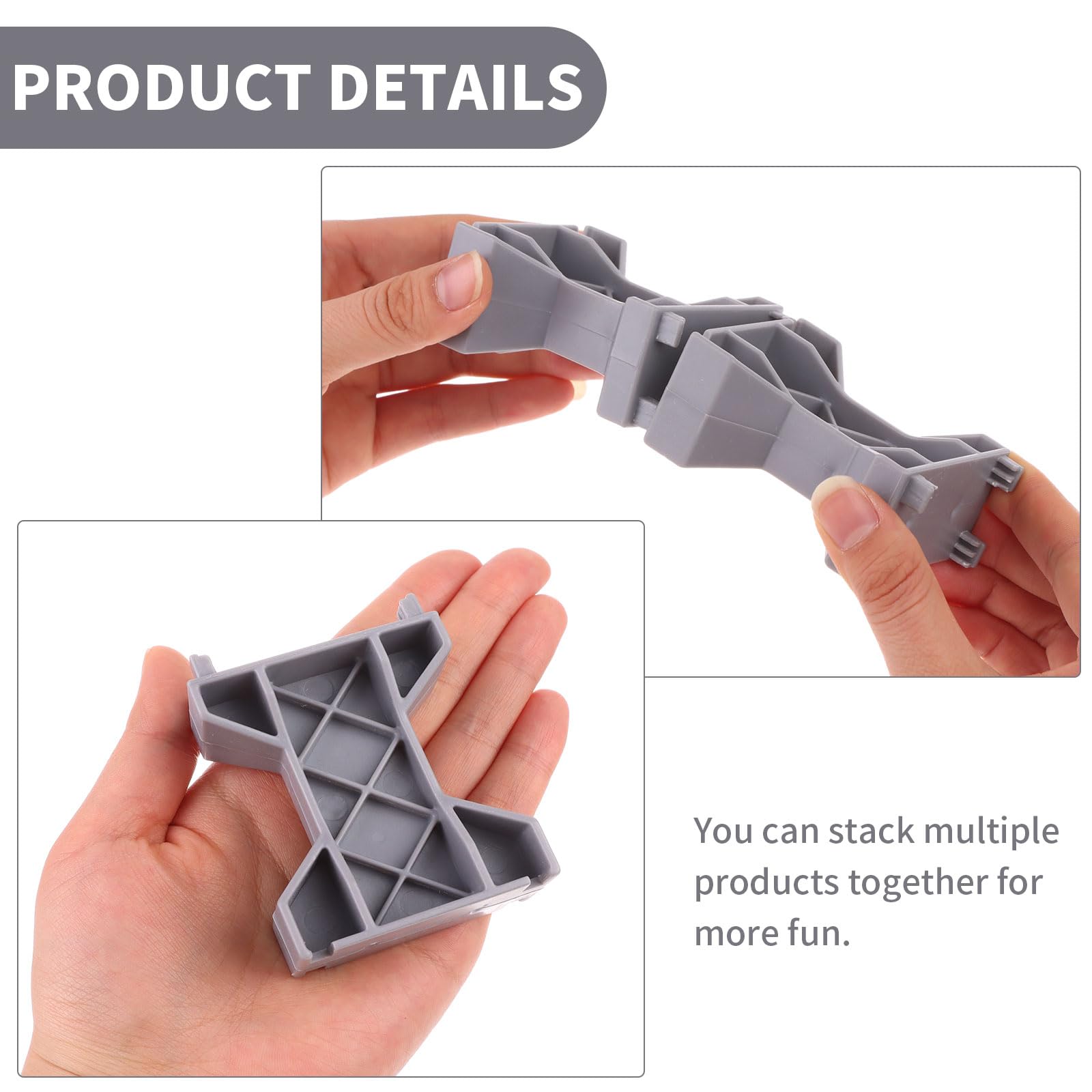 ERINGOGO - Set De 6 Soportes Para Puente De Tren De Madera, Apilables, De 7.5x5x3 Cm, Accesorios Para Vías De Tren, Ideales Para Juegos Infantiles