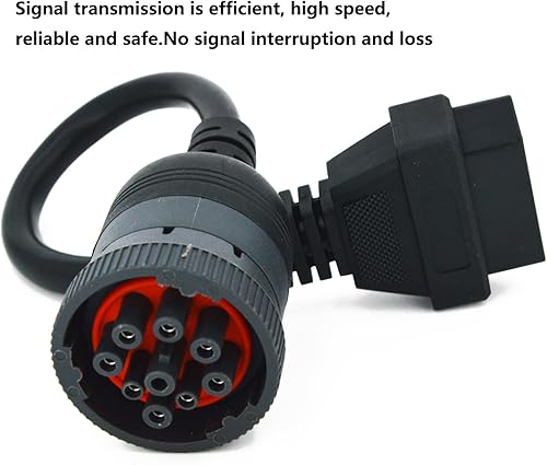 Miniatura 3 de 9pin OBD Cable for Truck OBD Extension Converter Cable for Heavy Duty Truck to 16pin Female OBD2 Scanner Adapter Reader for Diesel Turck