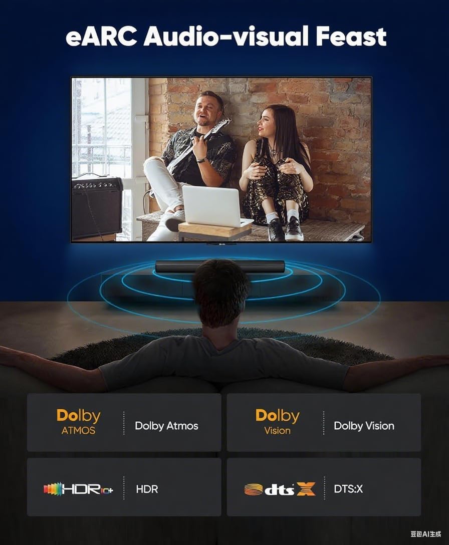 Cable HDMI 4K Ultra HD 2.0, cable trenzado de alta velocidad de 18 Gbps con conectores chapados en oro, compatible con HDR, 3D, ARC, HDCP 2.2, compatible con PS5/4/3, Roku TV