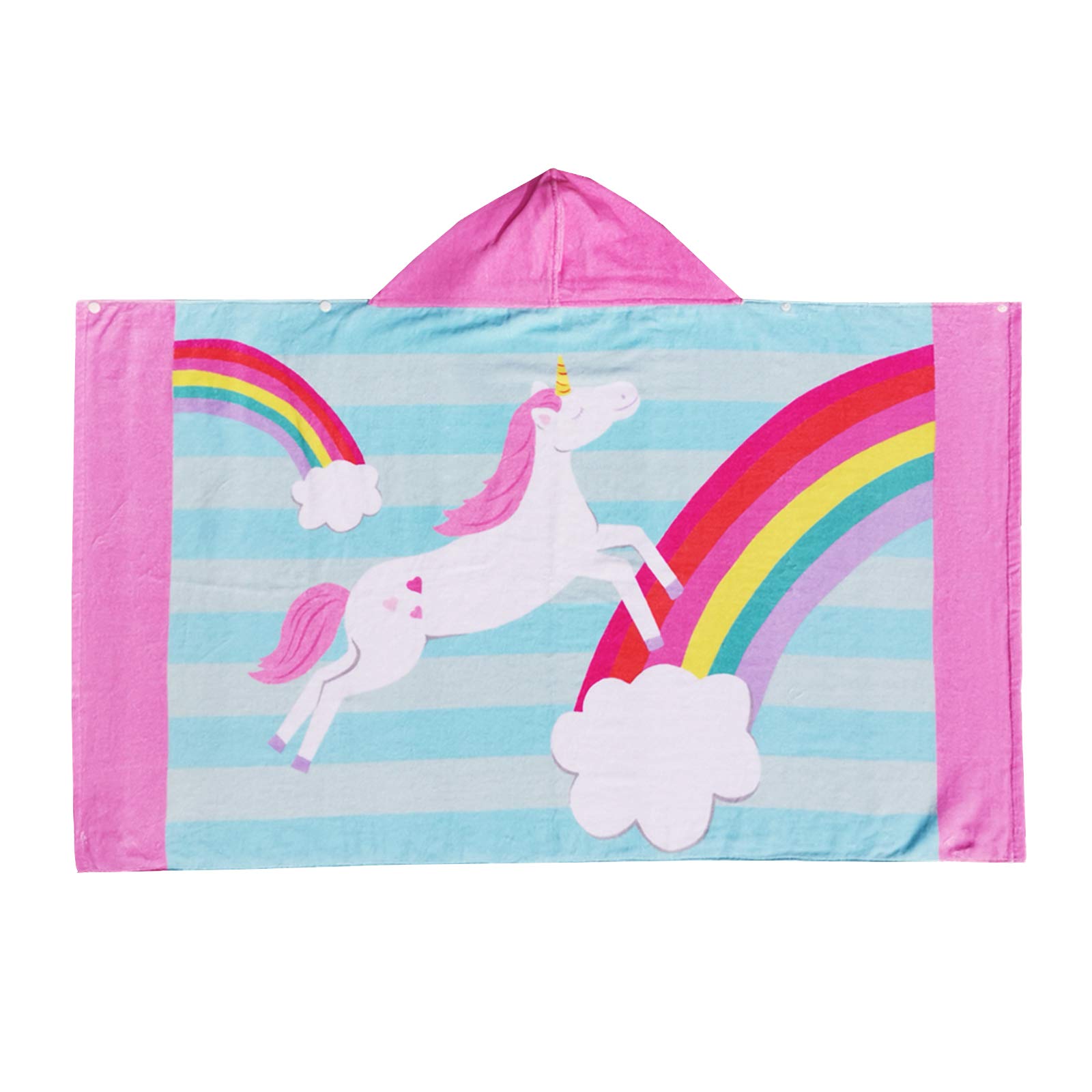 Toalla de baño con capucha para niños, 100 % algodón, súper suave y absorbente, manta de baño de dibujos animados, para natación, surf, poncho deportivo para niños y niñas (arco iris)