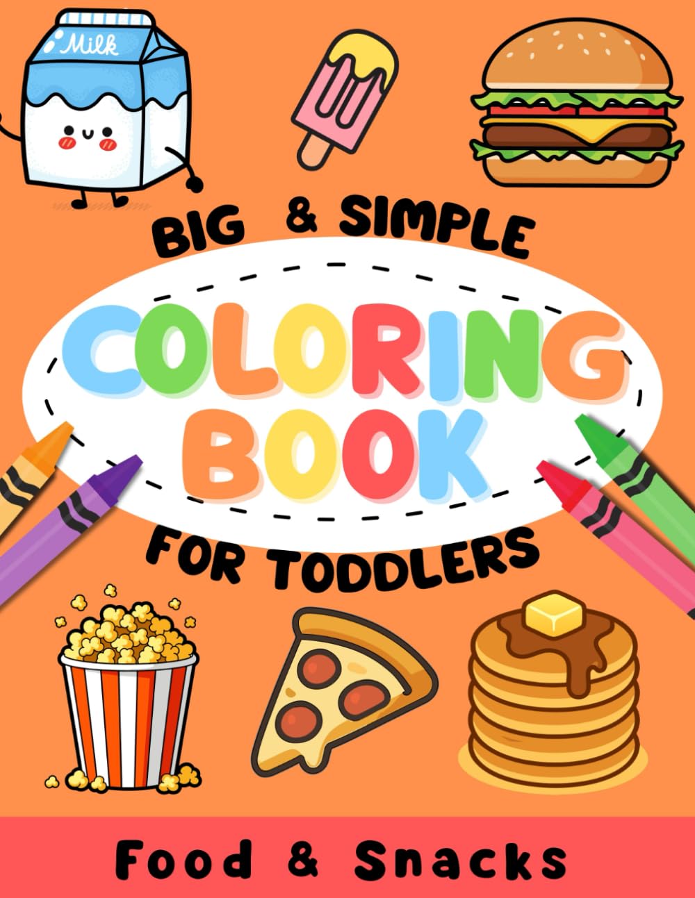 coloring book for toddlers and kids - food and snacks