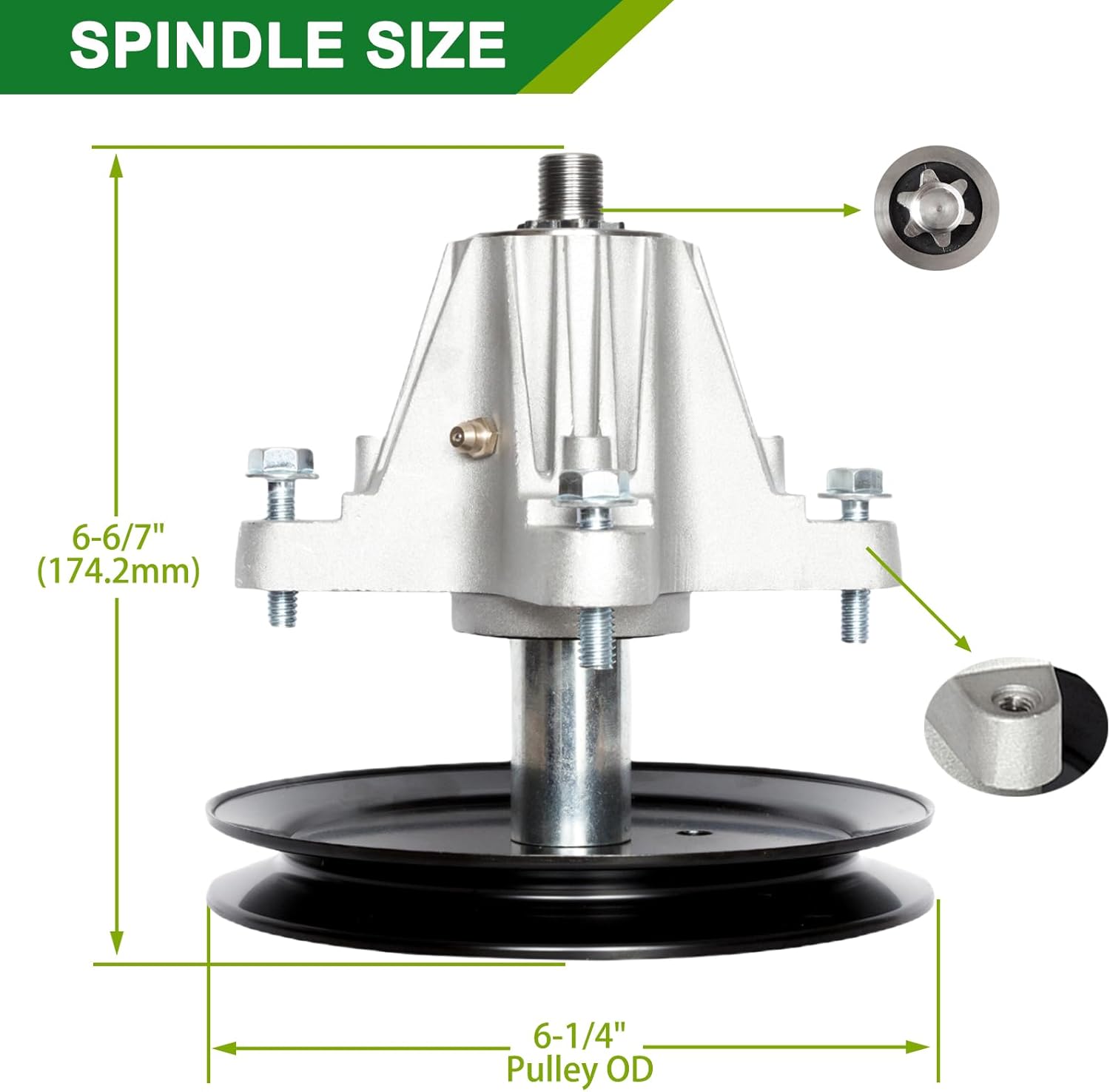 618-06989 918-06989 Spindle Assembly - Fits 46" Mower Decks MTD Craftsman T1500 T1600 T1700 T1900 T135 T140 T150 CLT46CVT Troy Bilt TB46 Bronco Horse XP Huskee LT 4600 (1-Pack)
