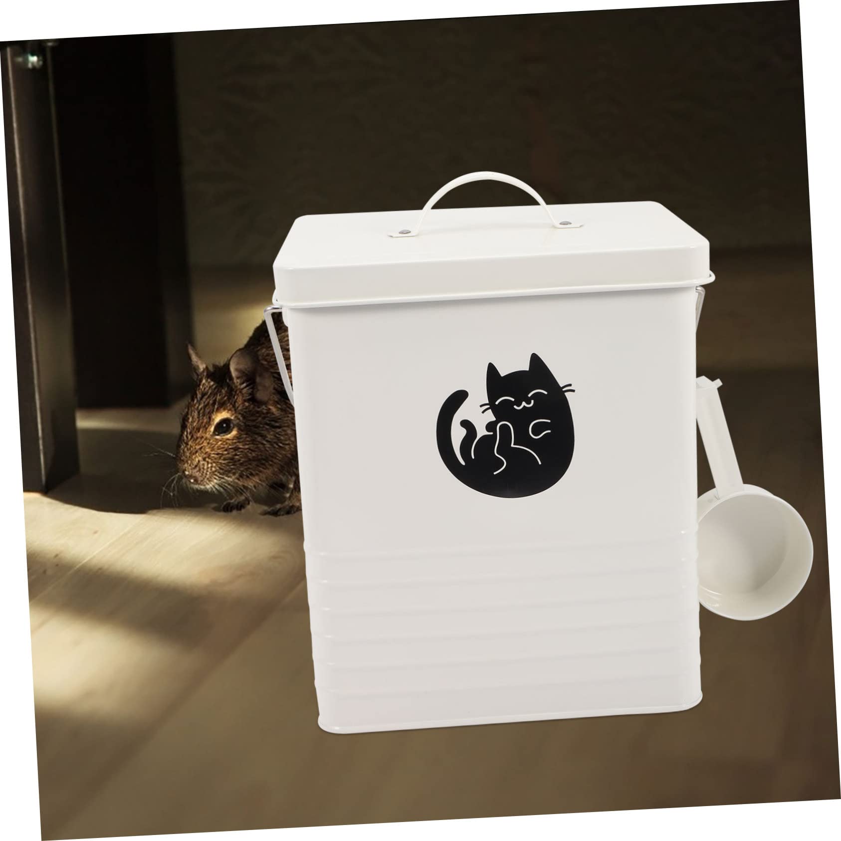 HEMOTON Comodo Per Cibo Per Cani Contenitore Per Snack Per Gatti Secchio Per Conservare Cibo Per Cani e Gatti Con Paletta Materiale Di Resistente All Usura Inodore e Sicuro