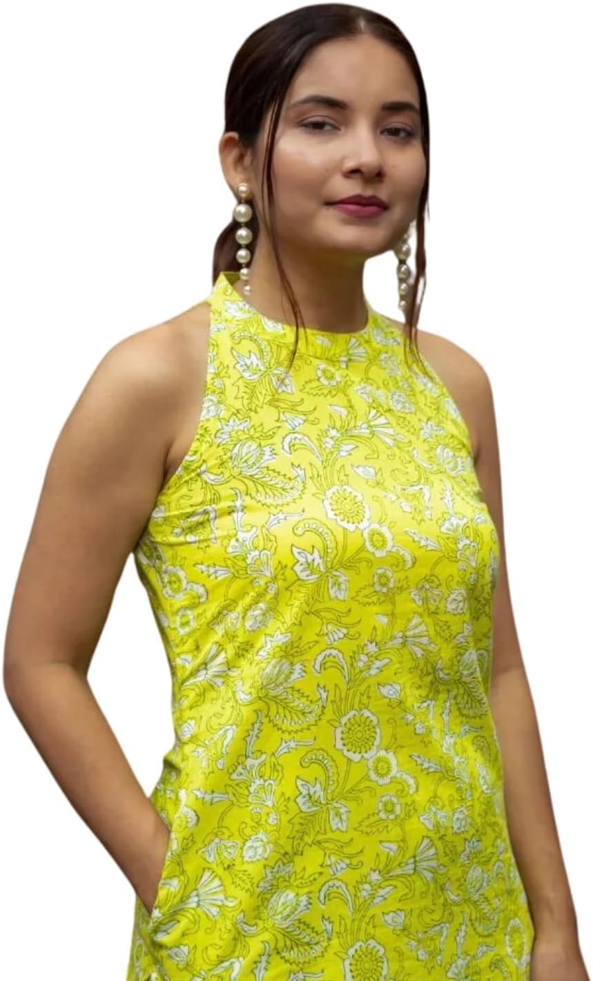 GRECIILOOKSCotton Kurta Set for Women – Printed Anarkali Kurta with Pants | Elegant Ethnic Outfit Office Look