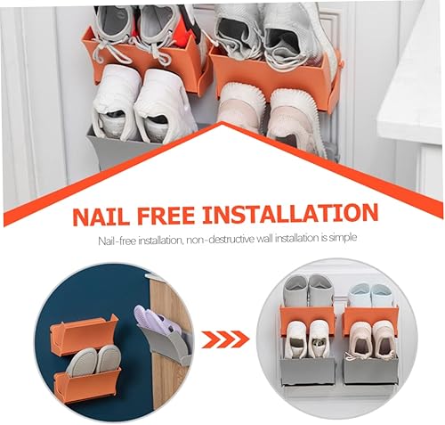 Miniatura 8 de GATHINESS Wall Mounted Folding Shoe Rack Shoe Organizer over The Door Zapateras Organizer for Shoes Wall Mounted Shoe Organizer Hanging Shoe Rack