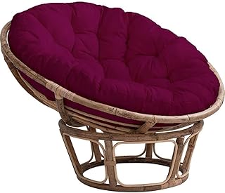 Esteras para sillas Cojín de silla de hamaca colgante redondo, espesante de algodón extra suave Papasan Silla de amortiguador con corbatas, impermeable sin deslizamiento Huevo Cojín de asiento Patio M