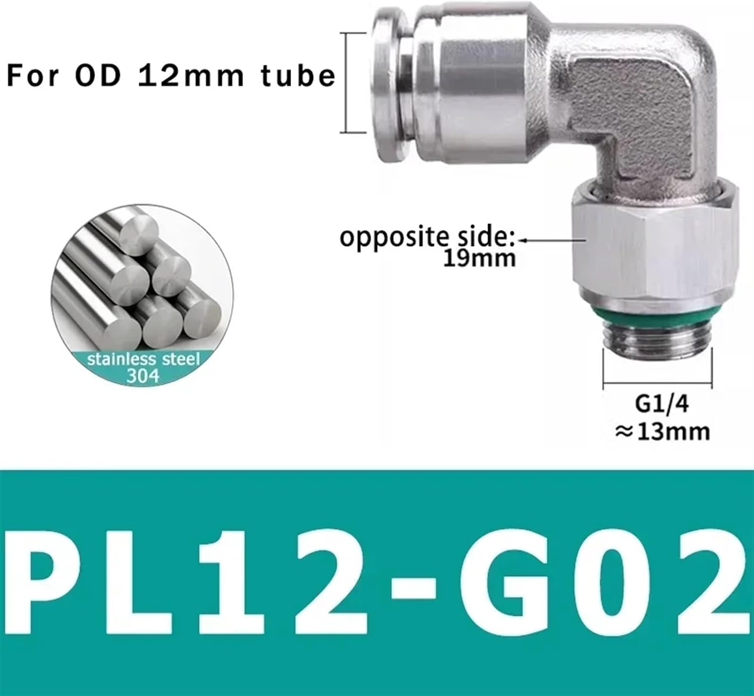 PL 304 Stainless Steel G Thread Pneumatic Quick Fitting Coupling 1/8" 1/4" 3/8" 1/2" External Thread Trachea Hose Connector(PL12-G02)