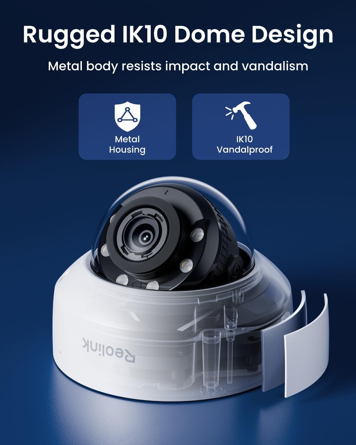 REOLINK Pro-Grade PoE Security Camera, 4K Security with 5X Optical Zoom, Metal Body, IK10 Vandal-Proof Dome 133º Ultra-Wide FOV, Color Night Vision, Smart Detection, Perimeter Protection, RP-PCV8MZ