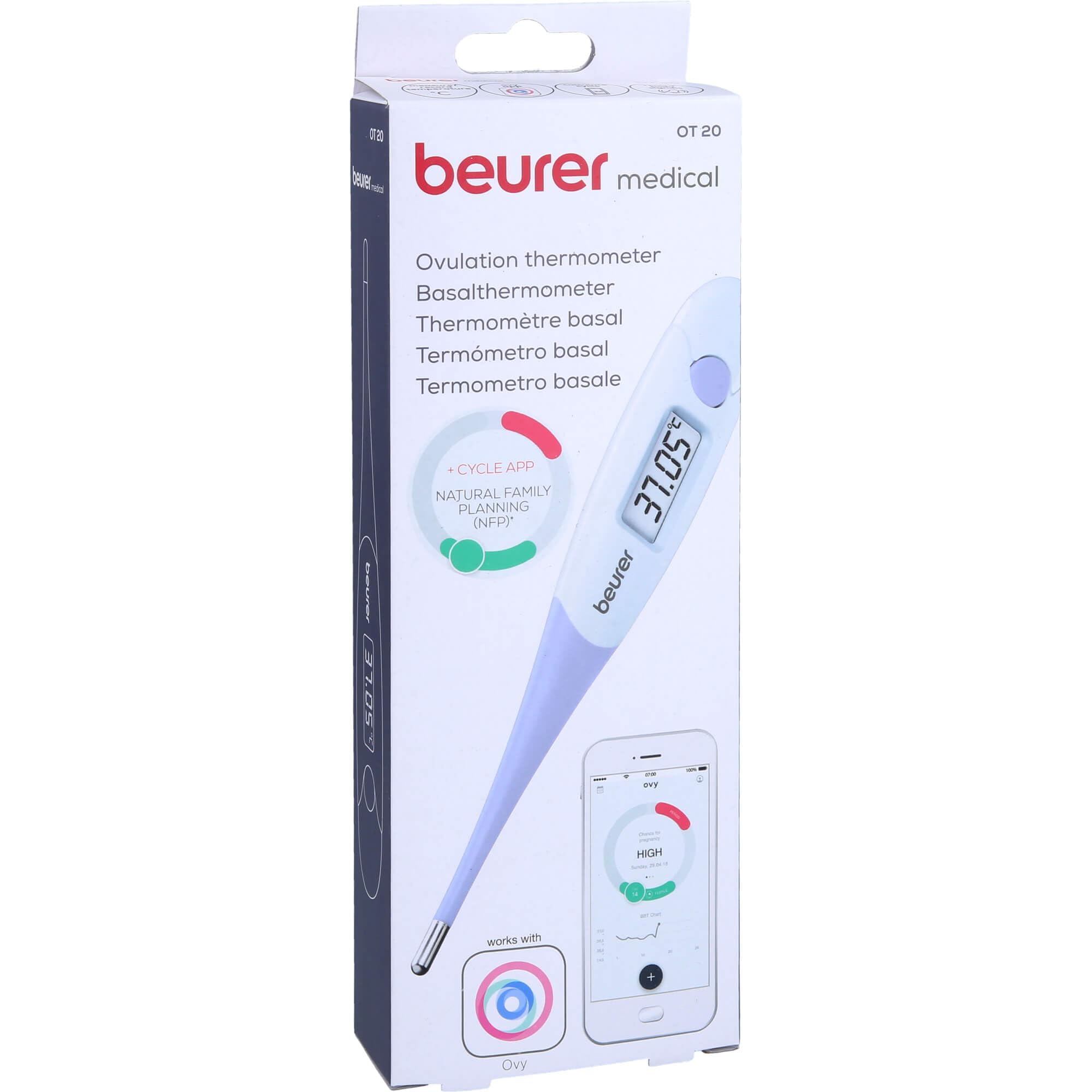 Beurer Termómetro basal OT 20, para controlar los ciclos de ovulación y la planificación natural del embarazo