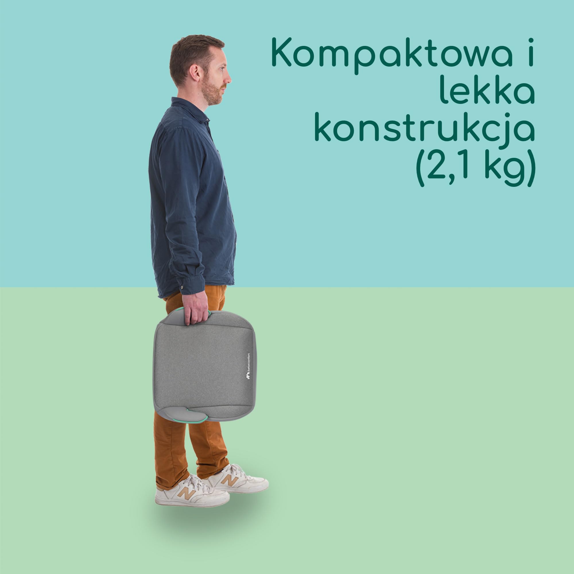 Bebeconfort Manga i-Fix, Booster dla starszaka, Fotelik typu booster z miękką poduszką i systemem ISOFIX, Lekki wyściełany fotelik dla starszaka, 6–12 lat, 22–36 kg, 128–150 cm, Tinted Gray