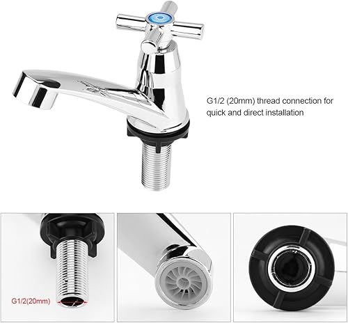 Miniatura 4 de Grifo frío individual, grifo de lavabo de fregadero de cocina, tratamiento de superficie ABS, cromado solo grifo frío, grifo rociador de agua, toque