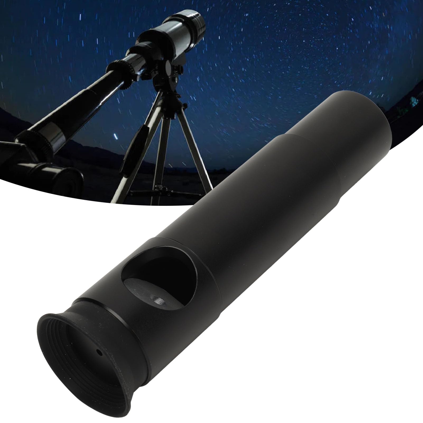 Oculaire Collimateur Cheshire en Métal, Télescopes Oculaire Collimateur Cheshire Verre Optique en Aluminium avec Cache-poussière Oculaire Collimateur Cheshire 1,25 Pouces pour