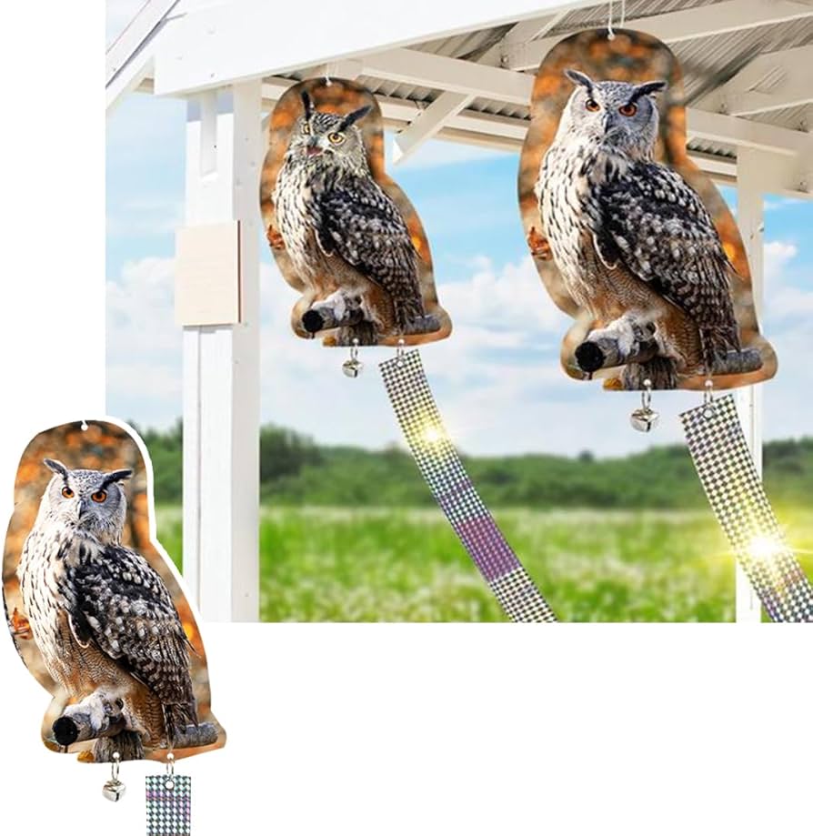 Amazon.co.jp: 鳥よけ フクロウ 反射板 精巧 キラキラテープ 反射 鈴 Amazon.co.jp: 鳥よけ フクロウ 反射板 精巧 キラキラテープ 反射 鈴