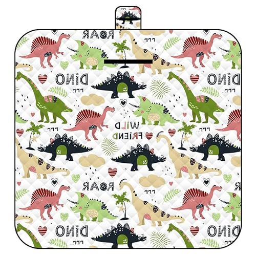 Lrocotanc Tappetino da Picnic 2 mx2m (dinosauro) - Manta Picnic Impermeable 2x2M – Picnic Blanket Impermeable Plegable, Manta Playa Grande para Camping, Jardín, Manta Camping Lavable