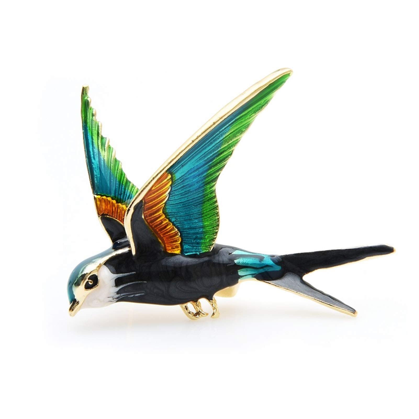RWRAPS Brosche Fliegende Schwalbe Brosche Pins für Frauen Tier Vogel Broche Geschenk (Metallfarbe: Mehrfarbig) ()