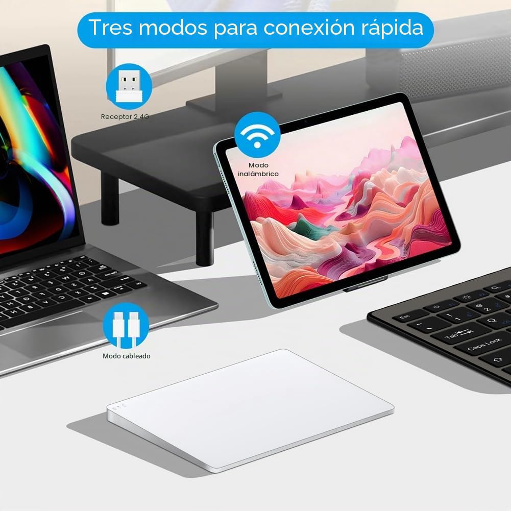 Trackpad Bluetooth inalámbrico 2.4G con cable Touchpad Touch Pad Ratón recargable para portátil PC Pad