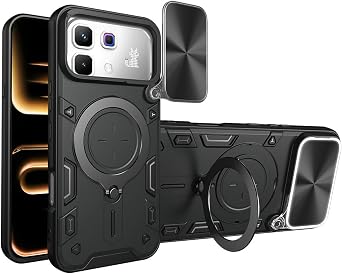 Compatible with Infinix Note 60 5G Case Cover,with Slide Camera Lens Cover Compatible with Infinix Note 60 Pro 5G X6878 Cell Phone Protective Case Black