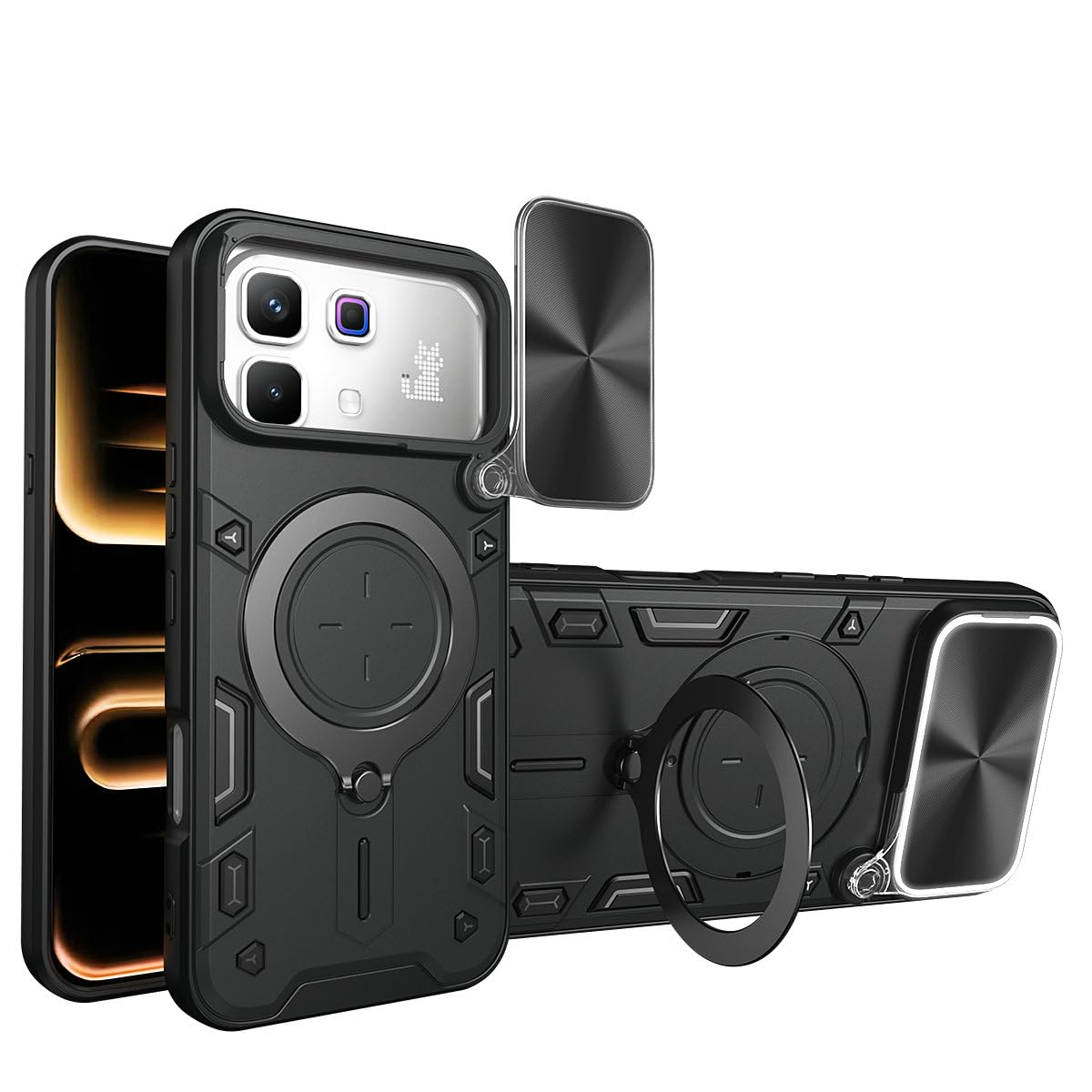 Compatible with Infinix Note 60 5G Case Cover,with Slide Camera Lens Cover Compatible with Infinix Note 60 Pro 5G X6878 Cell Phone Protective Case Black