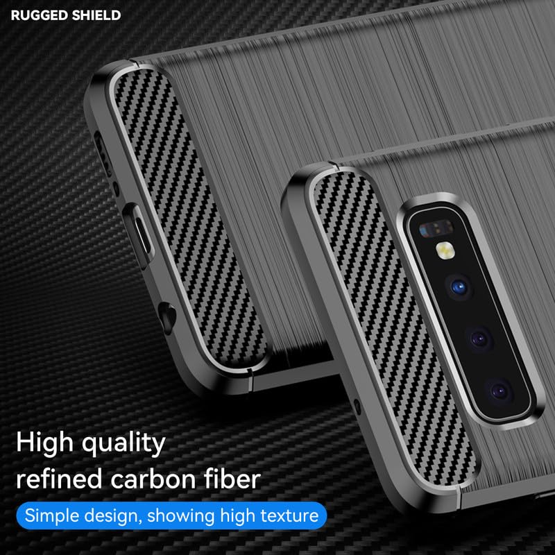 Image of Hybrid Carbon Fiber Back Case for Samsung Galaxy S10 Plus (Black)