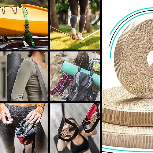 Image of TECEUM 3 /4 inch & 5 /8 inch & 1 inch & 1.5 inch & 2 inch Webbing - 10 25 50 Yards - 40+ Colors - Heavy Duty 1 Inch 1.5 Inch 2 Inch Backpack Straps - Webbing for Outdoors Indoors Crafting DIY