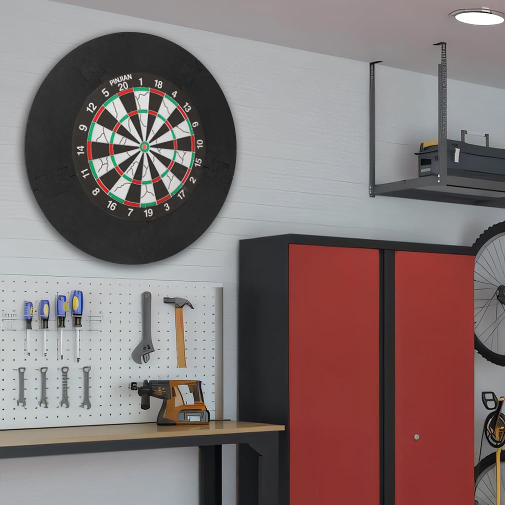 Standard 45cm Dart Board Surround Ring Snug Fit 25mm Thick EVA Catch Stray Darts Dartboard Surround Backboard Wall Protecter Save Holes Dart Tips Along with Dart Board Light Stand Darts Accessory - Image 4
