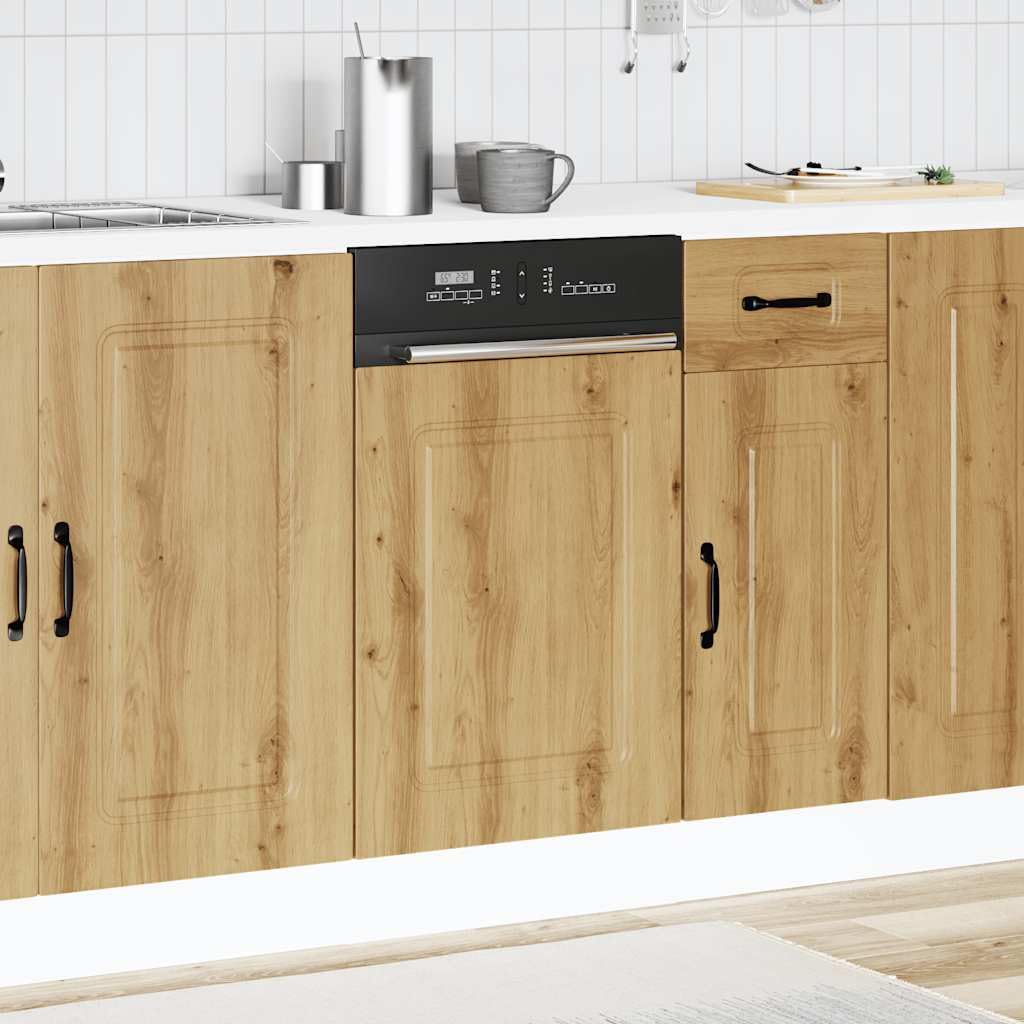 Geschirrspülerblende Kalmar Spülmaschinenfront für teilintegrierte Einbau-Geschirrspüler Artisan-Eiche Holzoptik Frontplatte Küchenschrank 45x1,5x57 cm Türplatte
