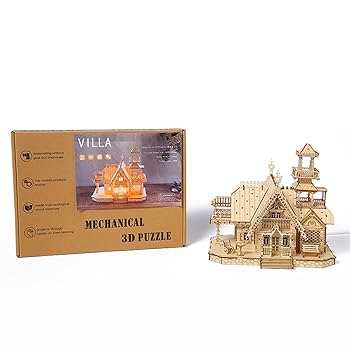 Amazon | Hallisun 3D木製パズル DIYレトロコテージ別荘ハウス