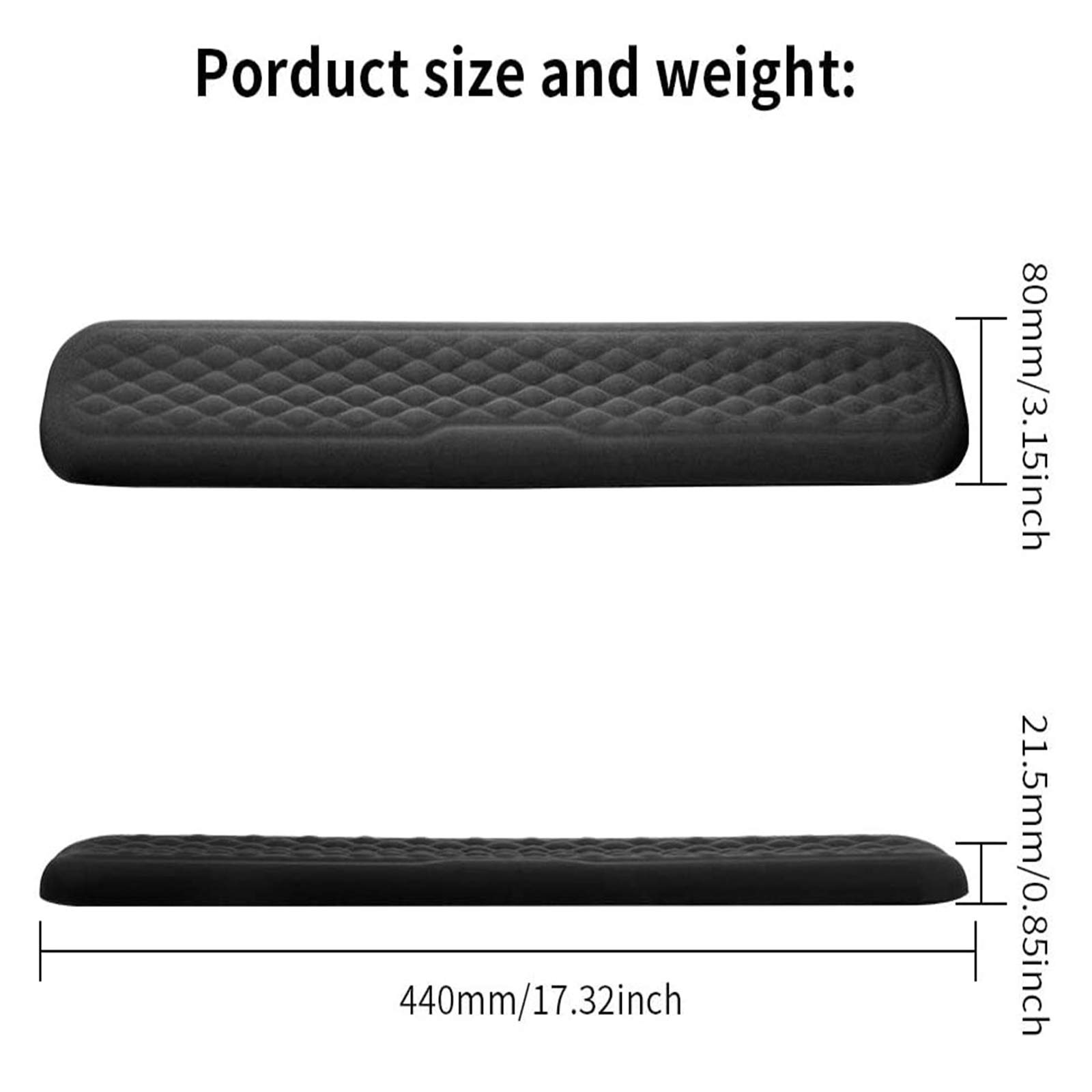 Poggiapolsi Tastiera Poggiapolso Pad Cuscini in Memory Foam per Mouse E Tastiera Design Ergonomico Set di Cuscini,Cuscini Poggiapolsi per Tastiera(Nero)