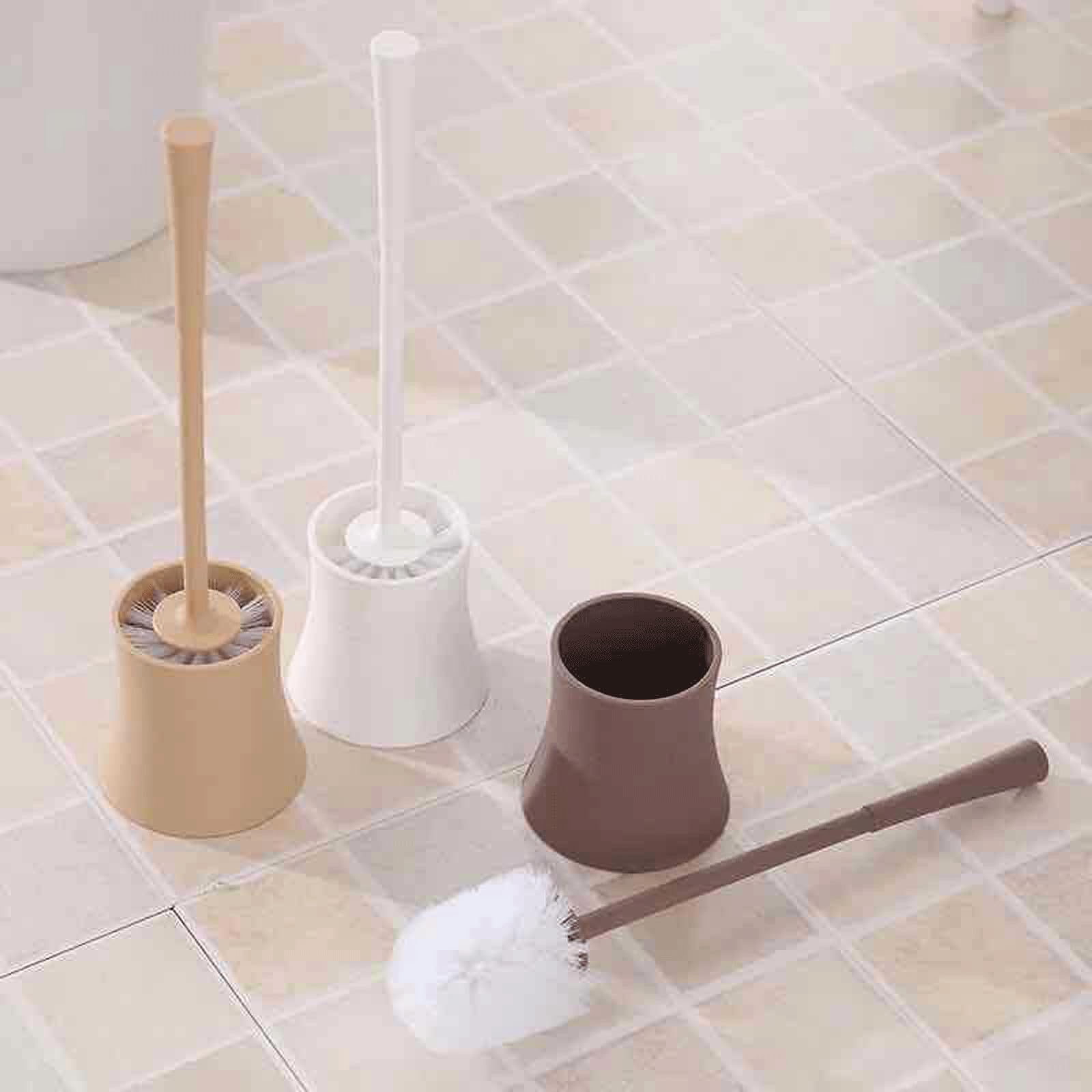 Escobilla de inodoro con cerdas suaves y soporte, limpiador esencial de cuencos de baño para una herramienta de limpieza higiénica y sin esfuerzo
