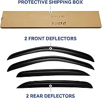 Vista 8 de Viseras de ventana y protectores contra la lluvia para 2007-2013 Chevy Silverado/GMC Sierra 1500/Avalanche Crew Cab, viseras de ventilación