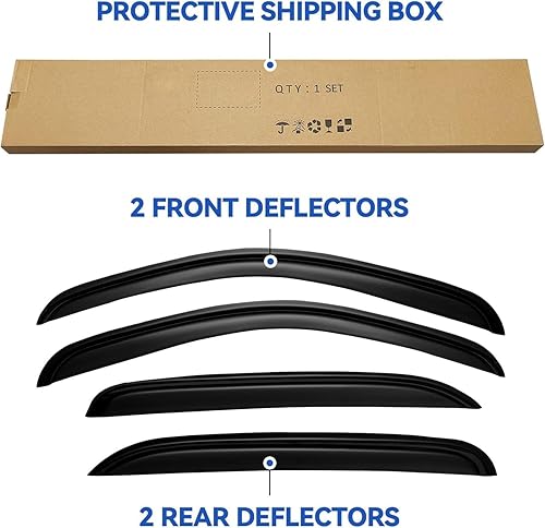 Miniatura 517 de Visores protectores de lluvia para ventana, deflectores de viento de canal exterior