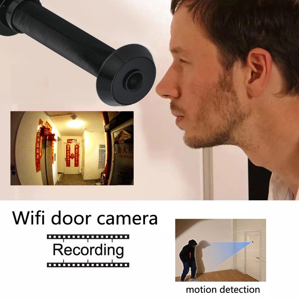 1080P Tuya Smart Life Home Digital Viewer Mirilla Cámara de Puerta Eye WiFi IR Visión Cámara de Ojo de Puerta Enchufe EU Plata