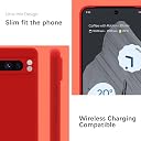 YATWIN Silicone Back Case for Google Pixel 8 Pro, Soft-Touch Phone Back Cover for Google Pixel 8 Pro - Red gallery image
