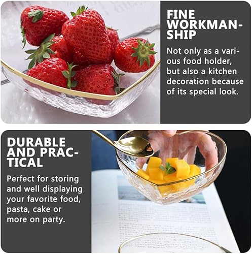 Miniatura 9 de 2 cuencos de vidrio para servir pequeños en forma de corazón, cuenco de postre para aperitivos, cuenco de vidrio decorativo para preparación,