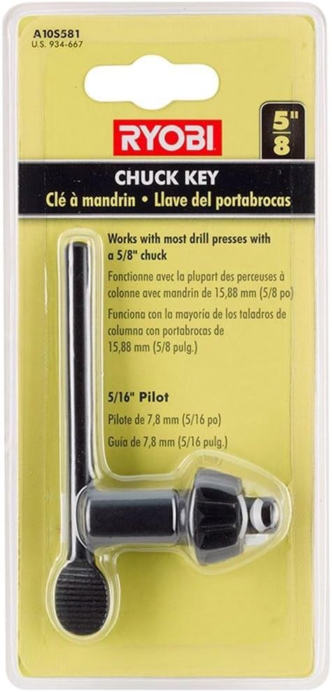 Ryobi 5/8 in. Black Metal Chuck Key with 5/16 in. Pilot