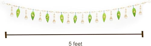 Miniatura 8 de Toran colgante de puerta de caléndula amarilla naranja de 5 pies - Thorans indio - Guirnalda de flores útiles para Pooja Mandir, puerta, decoración