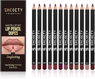 Baorder 12 Colors Matte Lip Liner Set - Waterproof Long-Lasting Nude Pencils for Smooth Definition & Full Lips