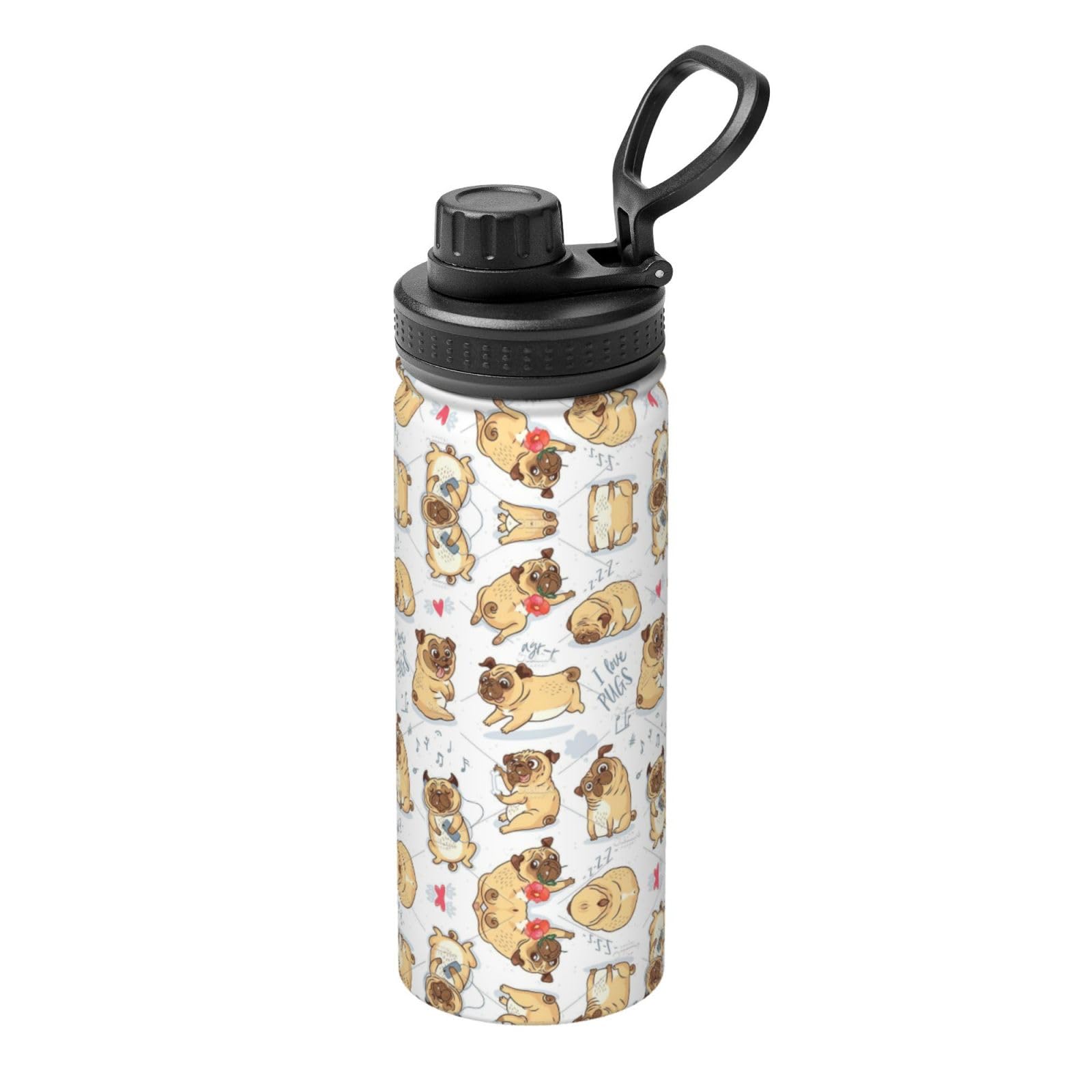 Bouteille d'eau de sport gourde inox motif chien étanche sans BPA